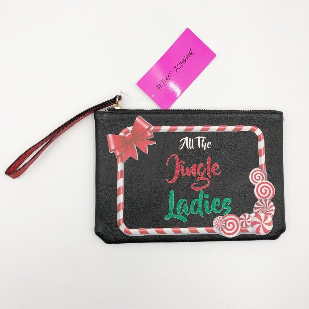 NWT Betsey Johnson Jingle Ladies Kitsch Pouch Black - Picture 3 of 3